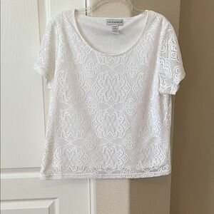 Sag harbor white lace lined top
